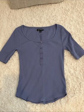 J. Crew ribbed purple shirt